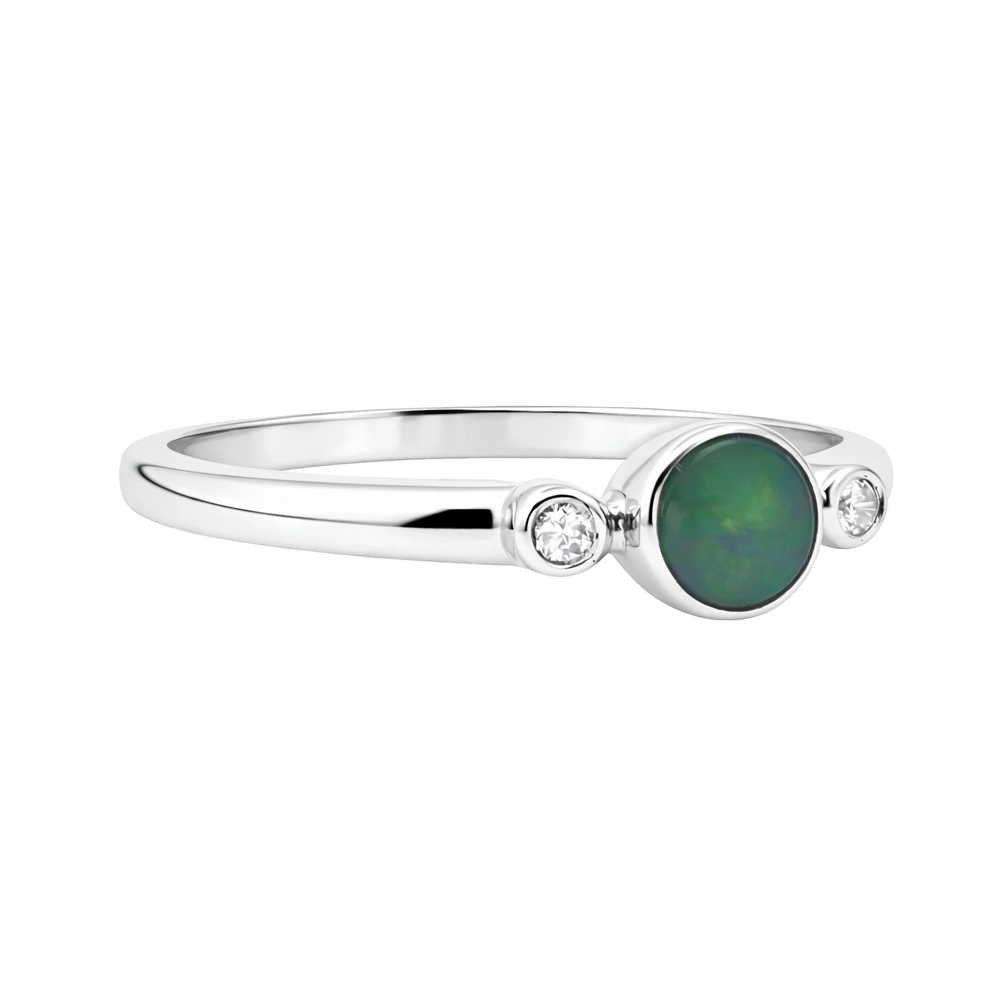 Australian Boulder Opal Ring set in 925 Sterling Silver - Australian Opal Cutters and Pearl Divers