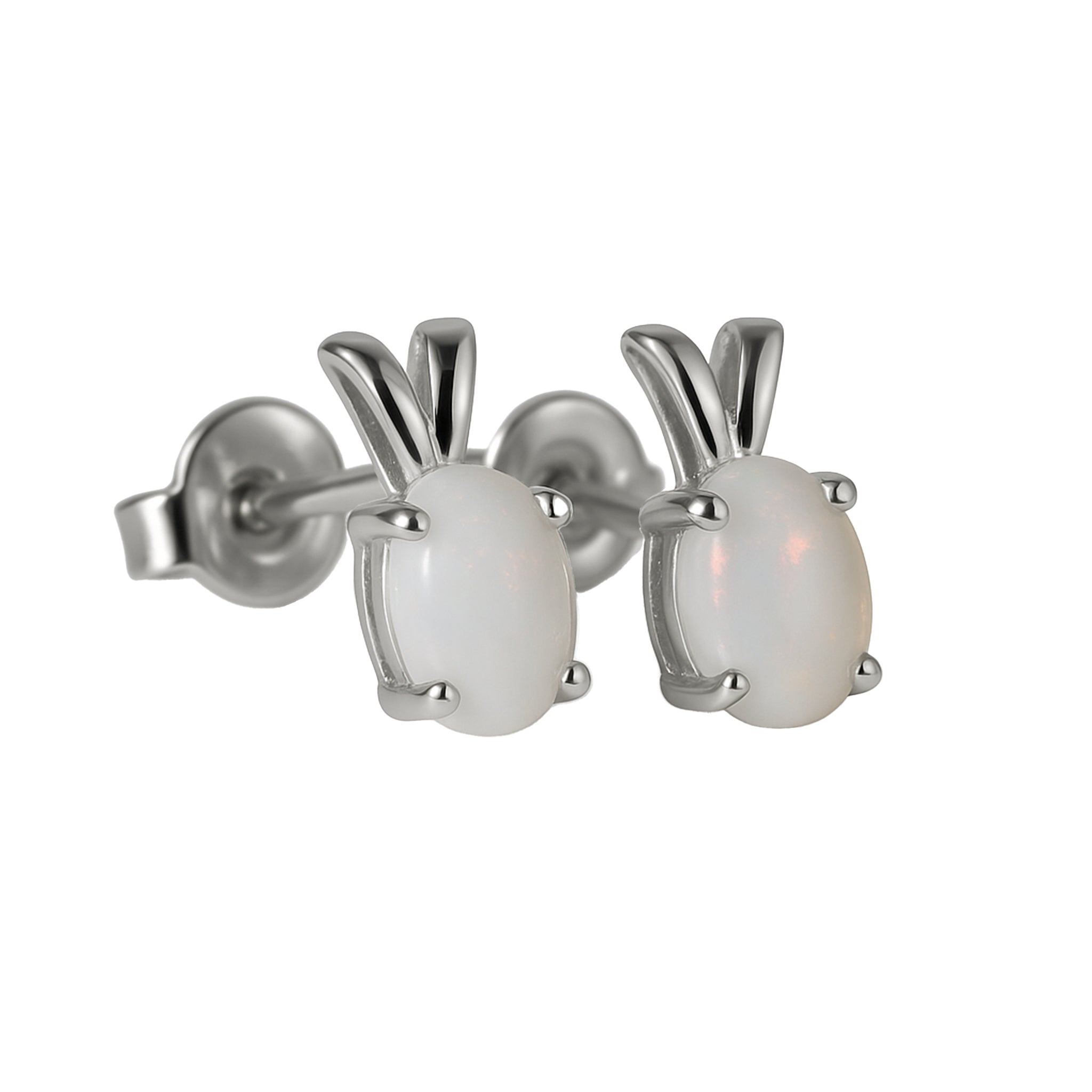 Light Opal Earrings in 925 Sterling Silver - Multicolour