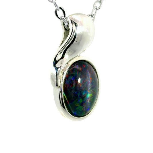 Triplet Opal Pendant in 925 Sterling Silver - Multicolour