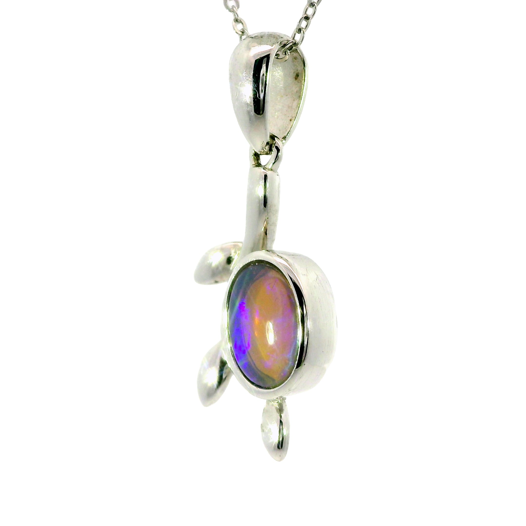Black Opal Pendant in 925 Sterling Silver - Multicolour
