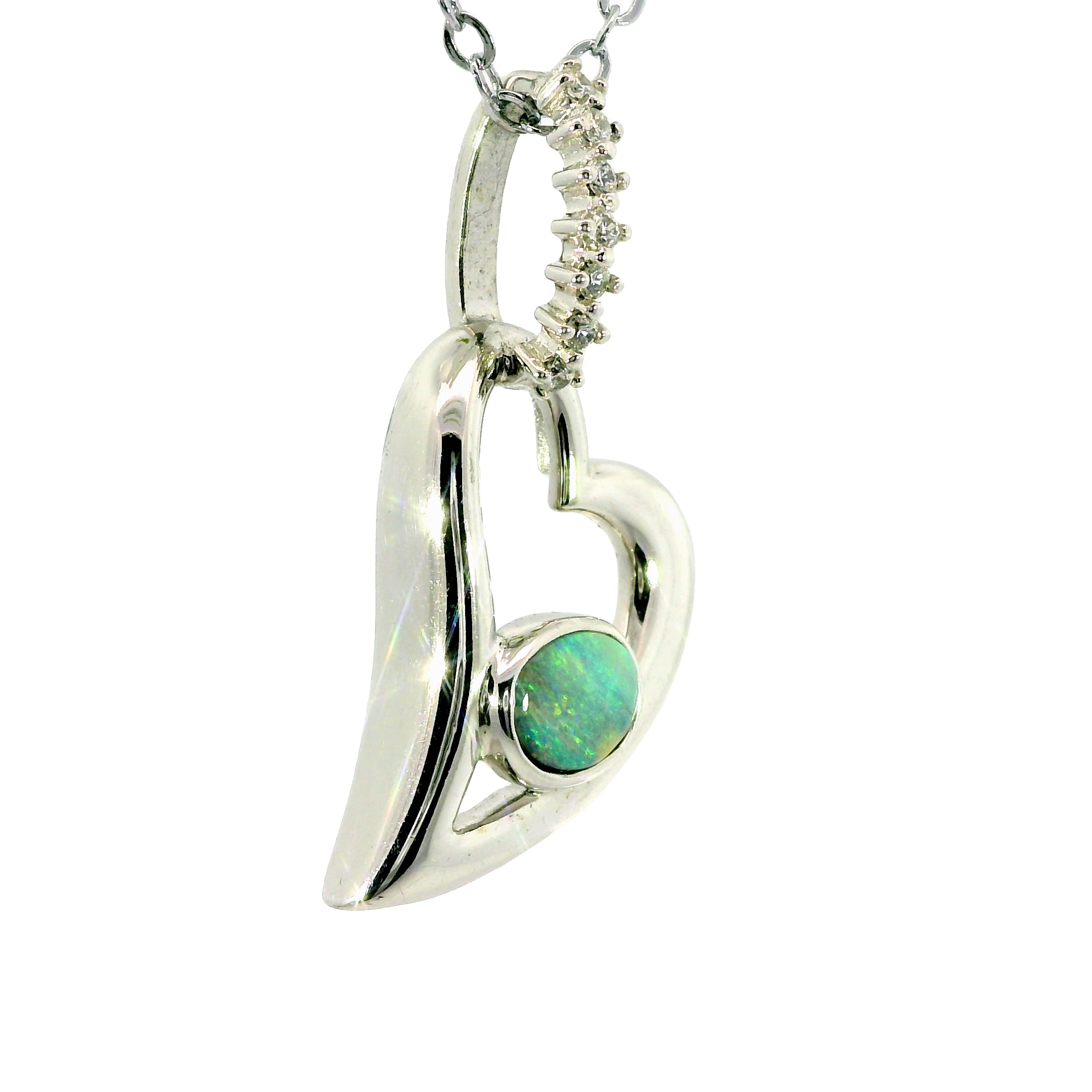 Doublet Opal Pendant in 925 Sterling Silver - Multicolour