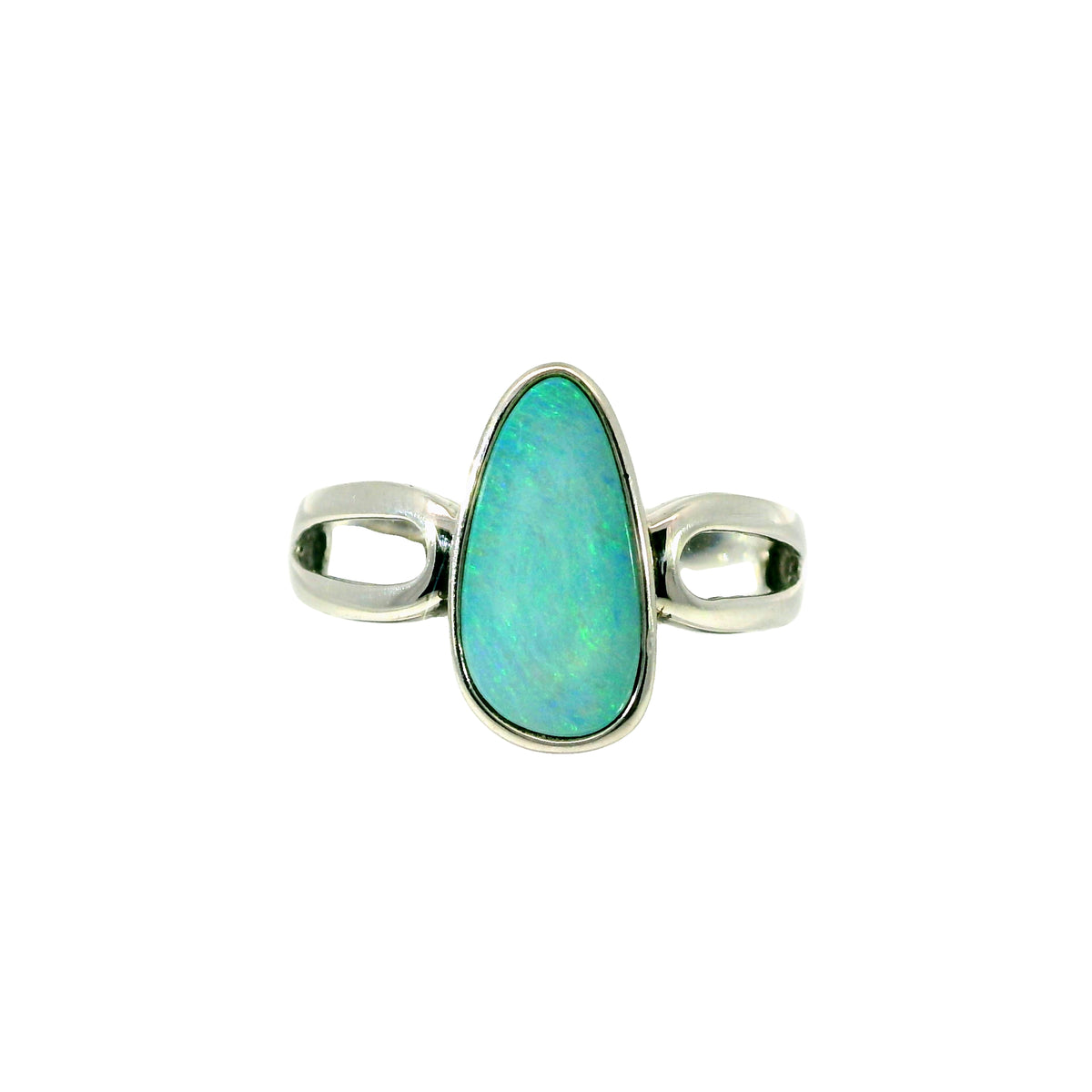 Doublet Opal Ring in 925 Sterling Silver - Multicolour