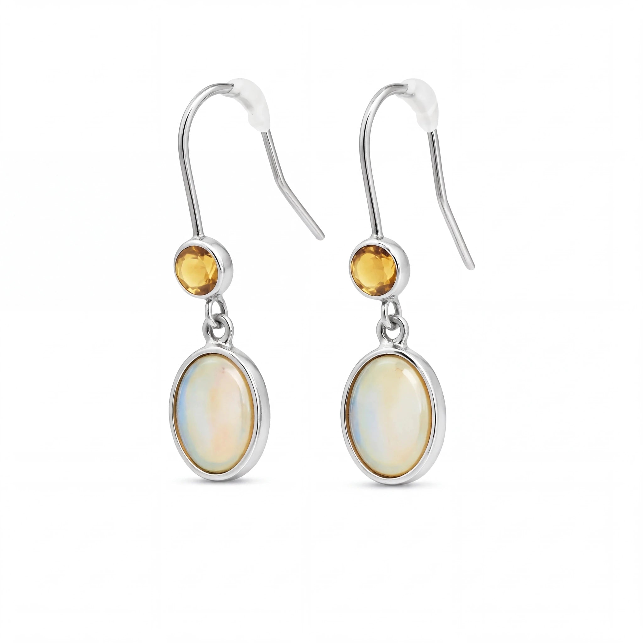 Light Opal Earrings in 925 Sterling Silver - Green-Blue - Australian Opal Cutters and Pearl Divers