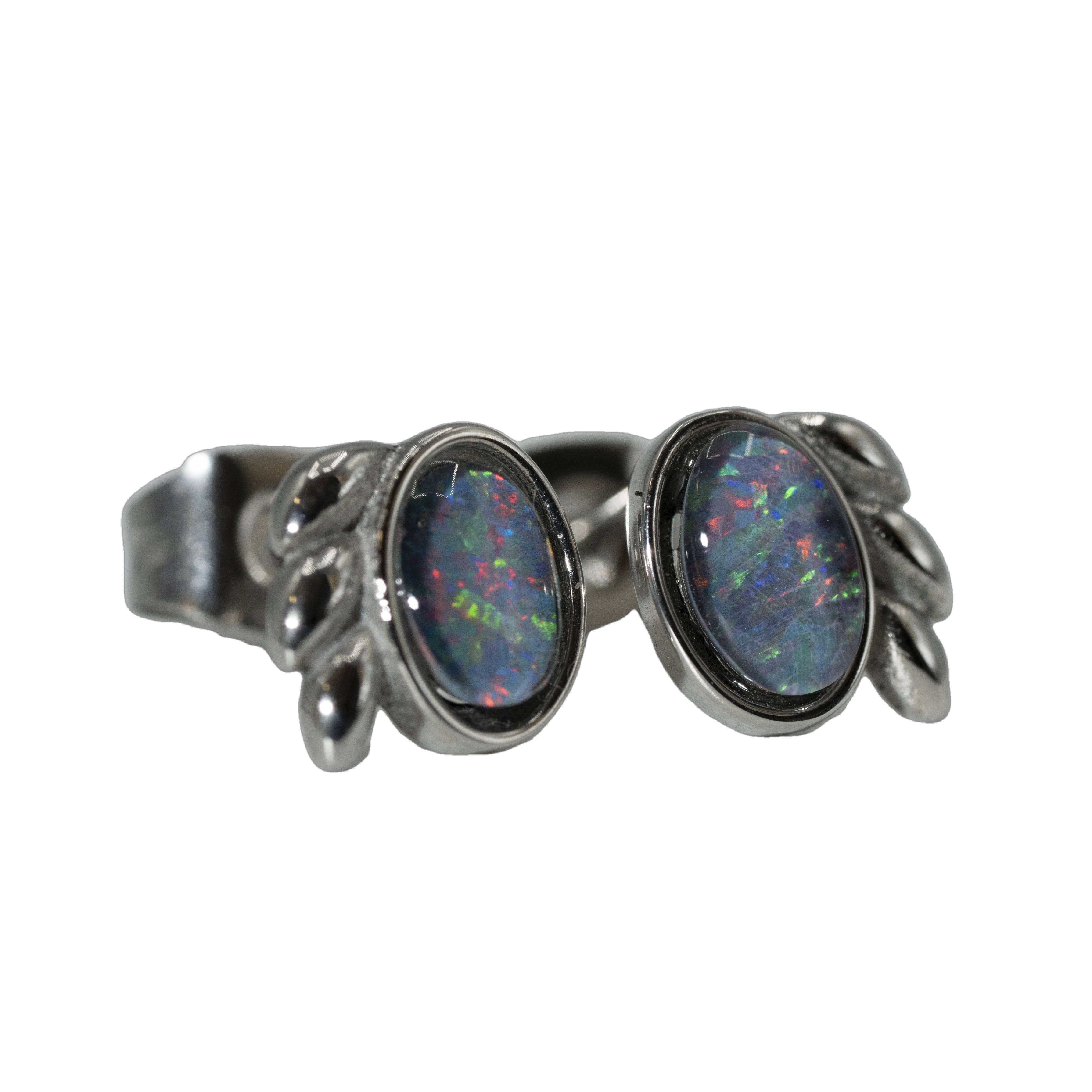 Triplet Opal Earrings in Stainless Steel - Multicolour