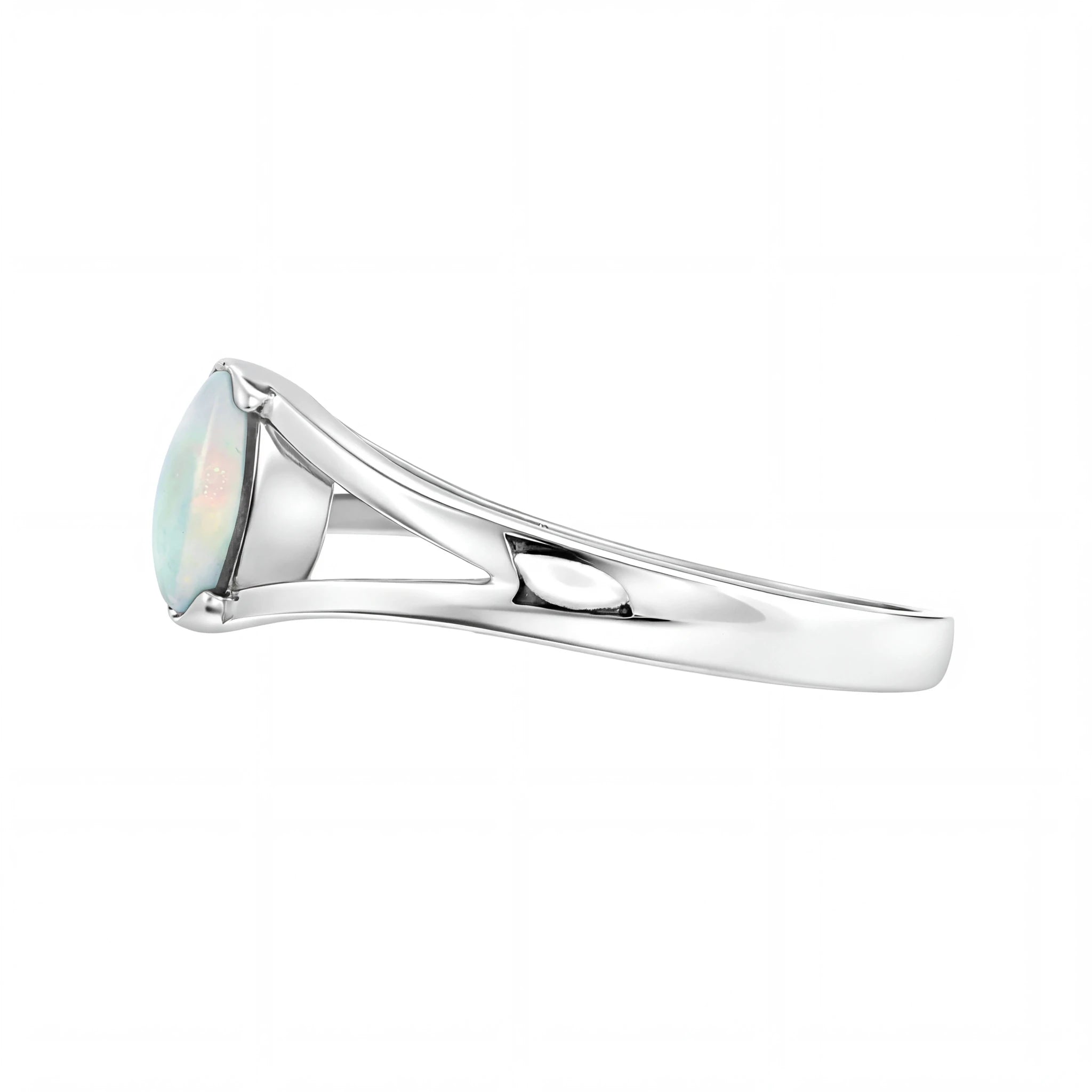 Light Opal Ring in Stainless Steel - Multicolour - Australian Opal Cutters and Pearl Divers
