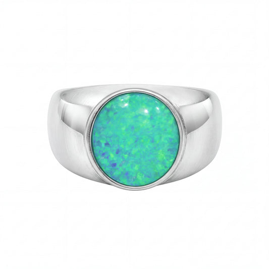 Australian Doublet Opal Ring set in 925 Sterling Silver