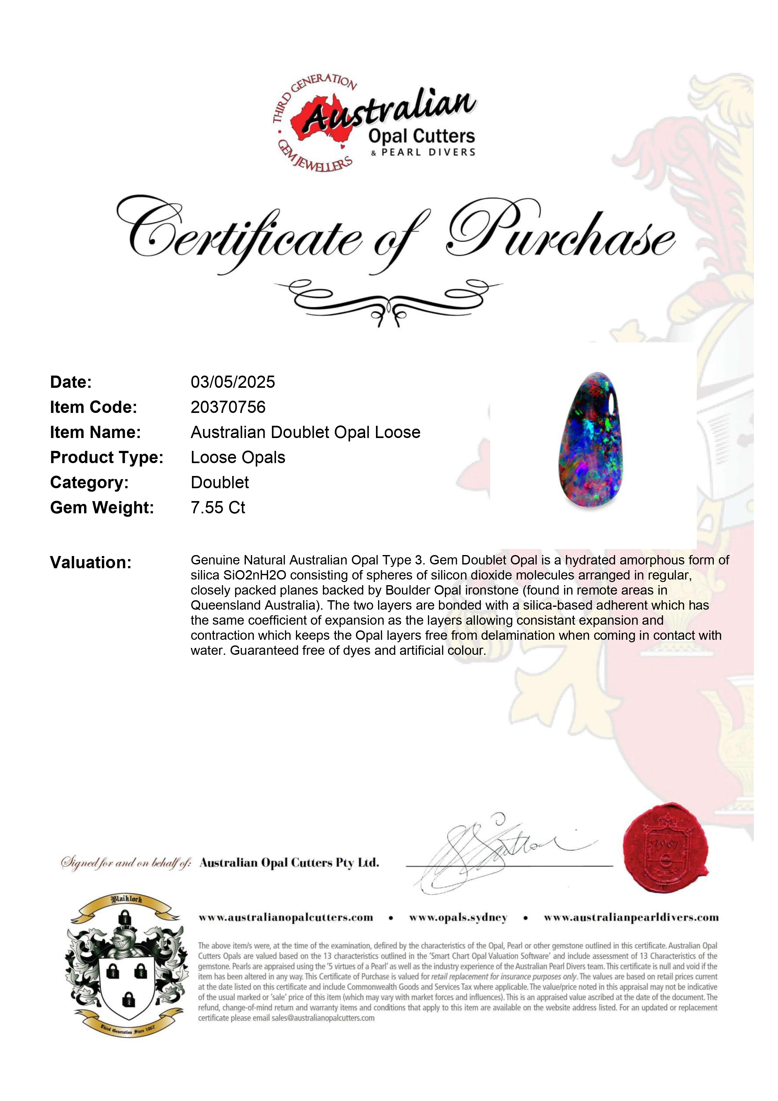 Australian Doublet Opal Loose