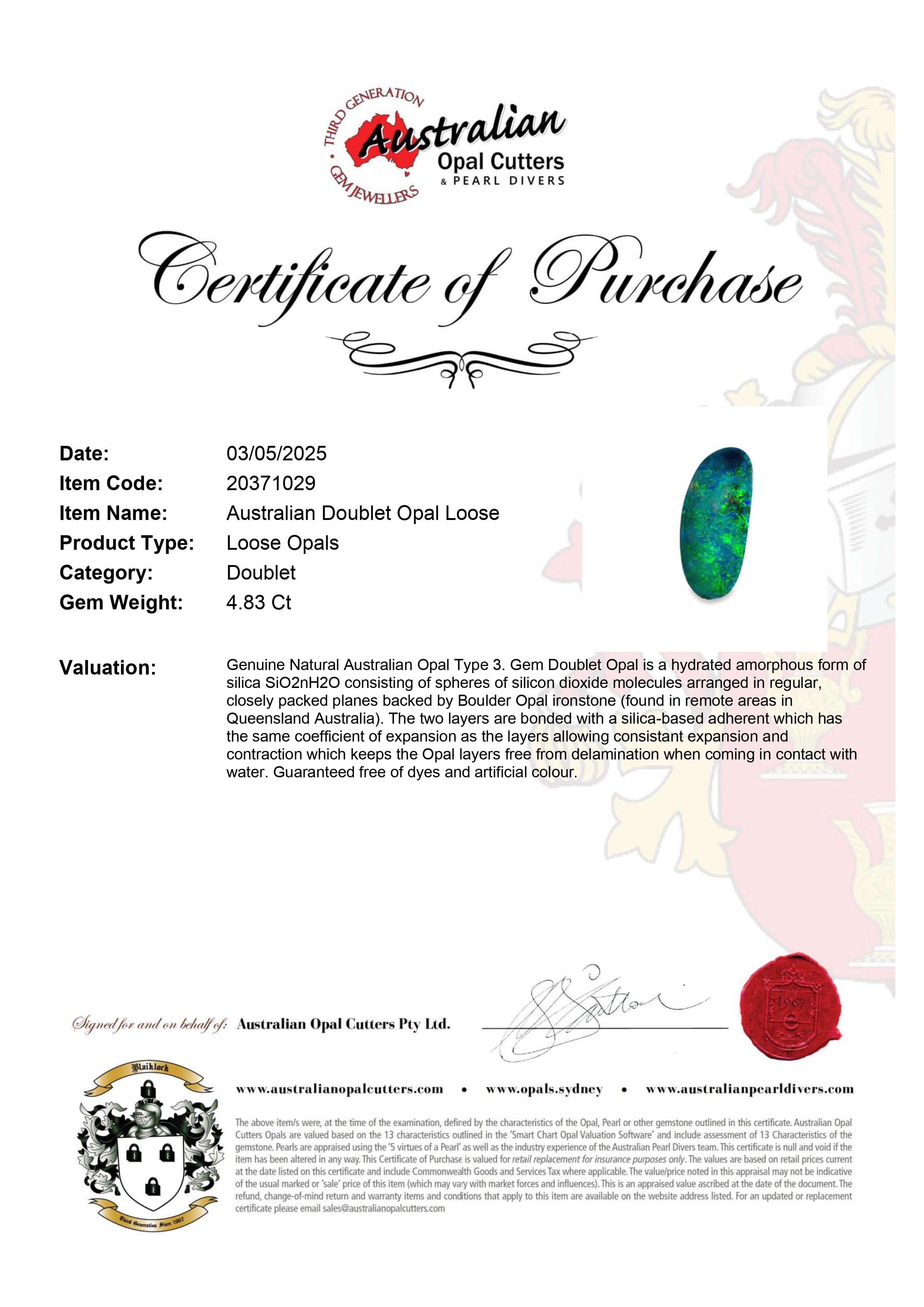 Australian Doublet Opal Loose