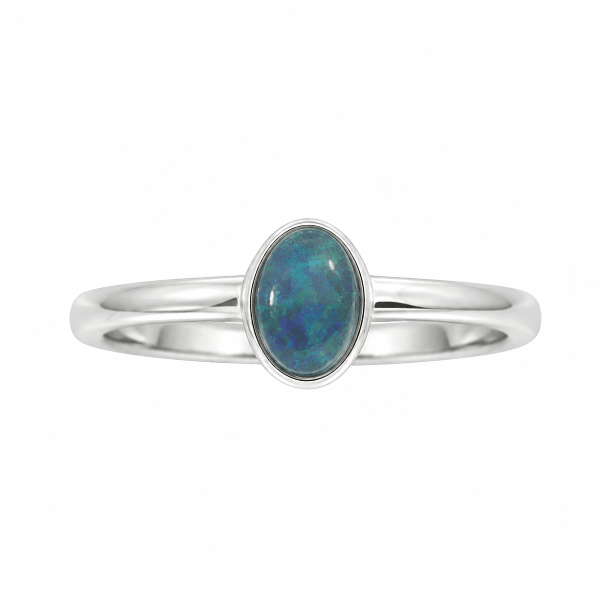 Triplet Opal Ring in Stainless Steel - Multicolour - Australian Opal Cutters and Pearl Divers