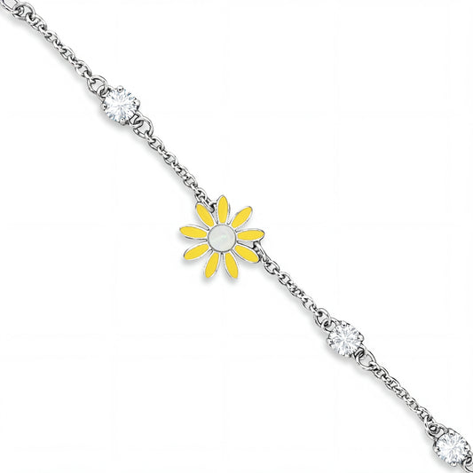 Light Opal Daisy Bracelet set in Stainless Steel