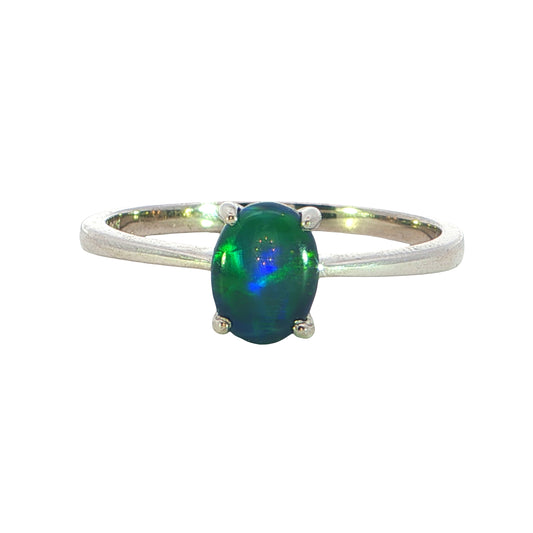 Triplet Opal Ring in 925 Sterling Silver - Green and Blue