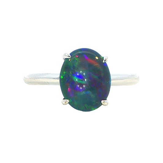 Triplet Opal Ring in 925 Sterling Silver - Multicolour