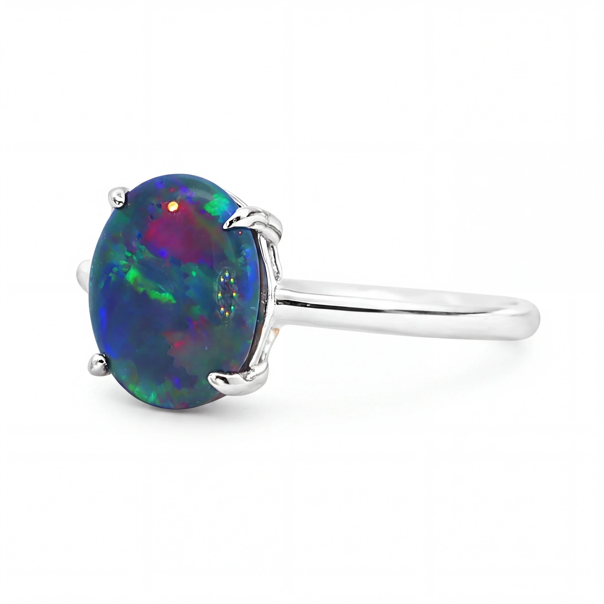 Triplet Opal Ring in 925 Sterling Silver - Multicolour - Australian Opal Cutters and Pearl Divers