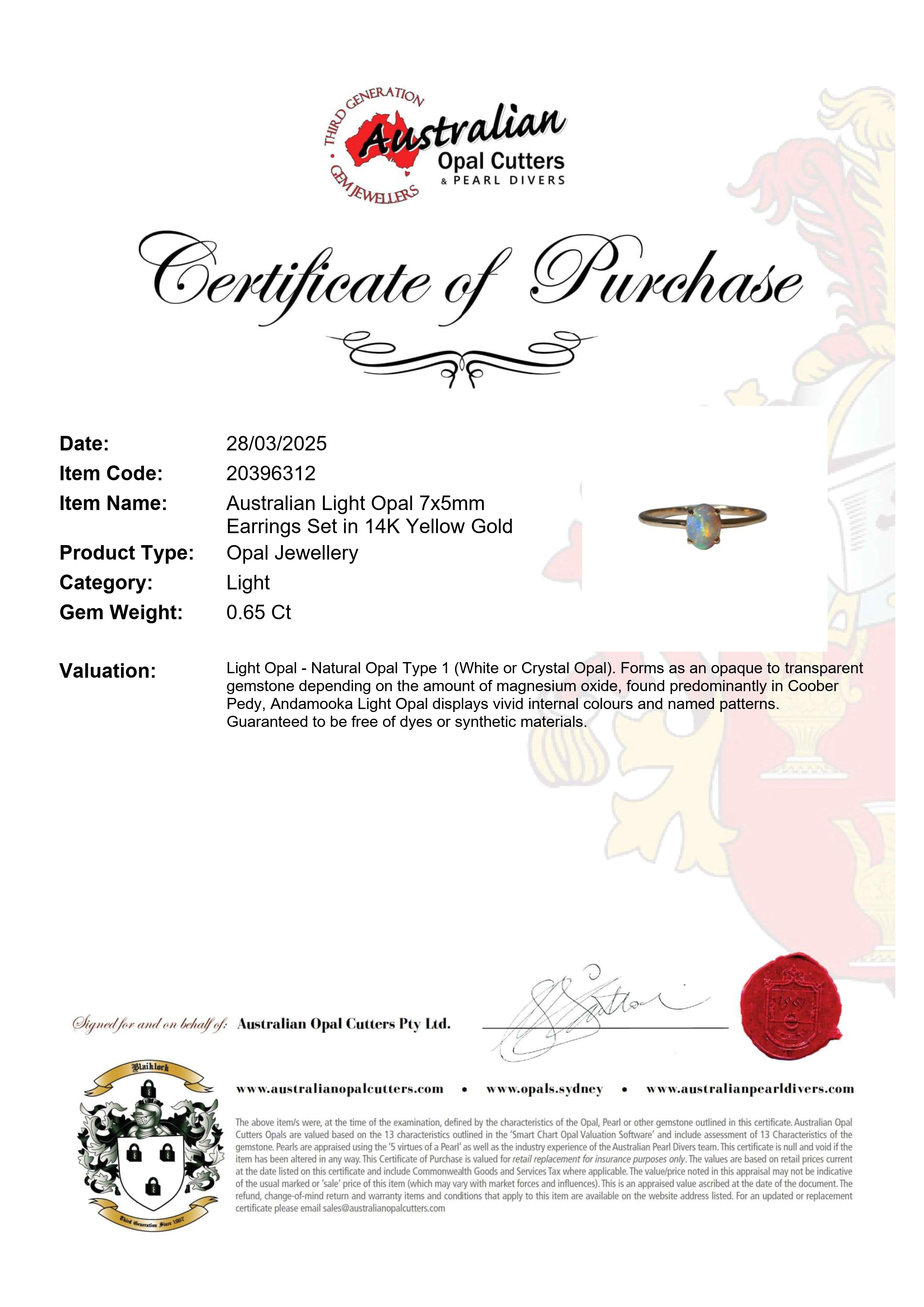 Light Opal Ring in 14K Yellow Gold - Multicolour