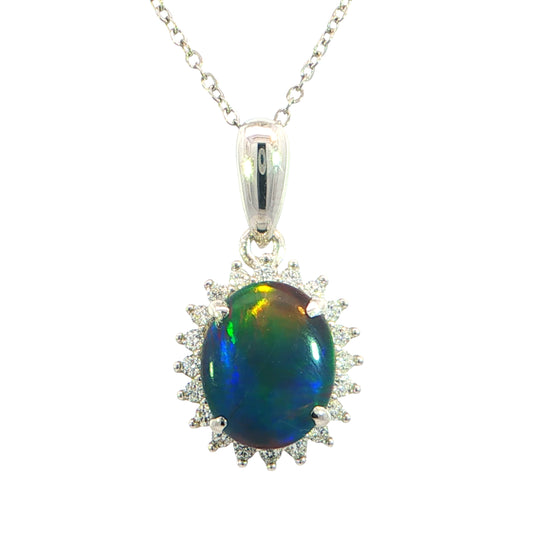 Triplet Opal Pendant in 925 Sterling Silver - Multicolour