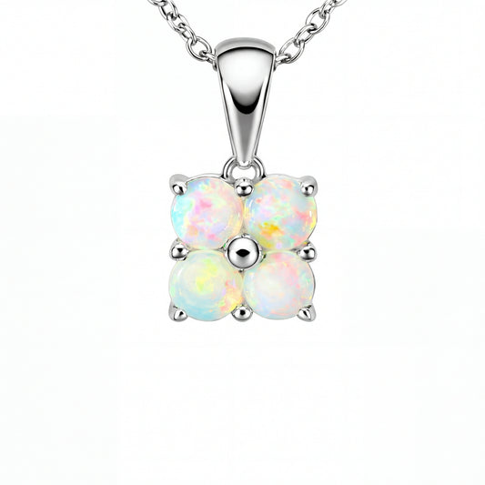 Light Opal Pendant In 925 Sterling Silver - Multicolour