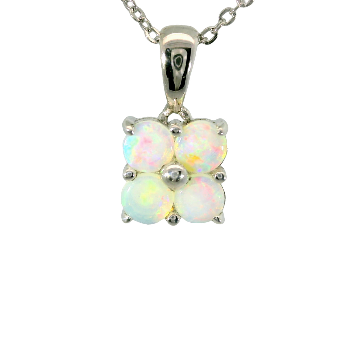 Light Opal Pendant in 925 Sterling Silver - Multicolour