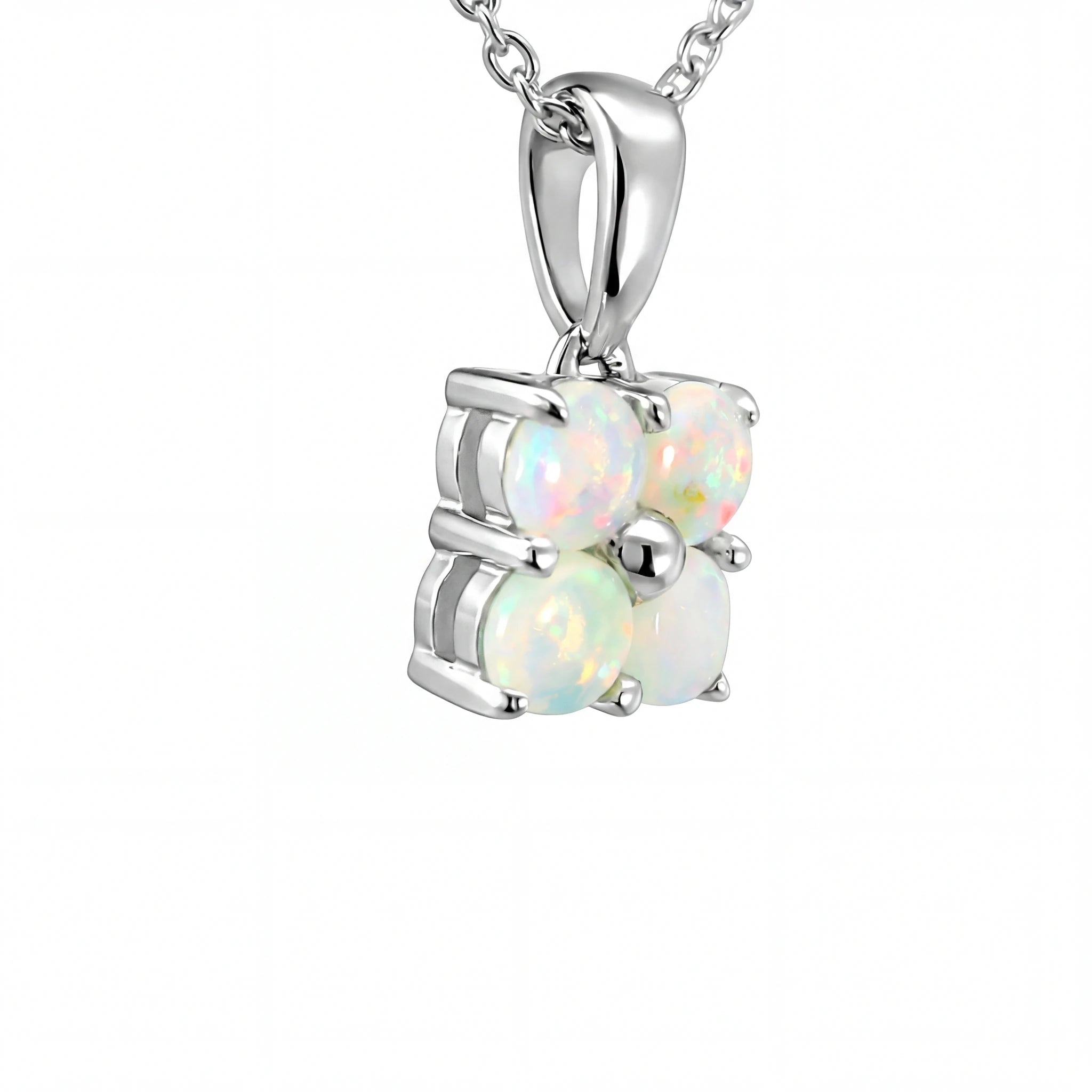 Light Opal Pendant In 925 Sterling Silver - Multicolour - Australian Opal Cutters and Pearl Divers