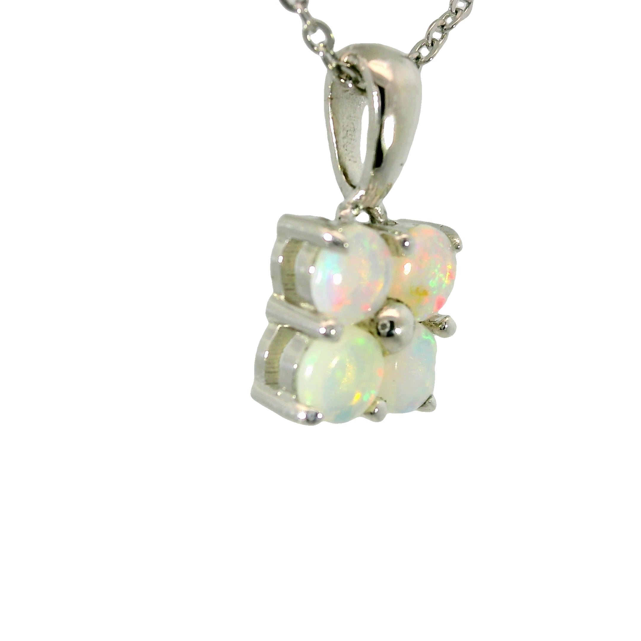 Light Opal Pendant in 925 Sterling Silver - Multicolour