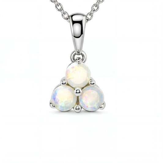 Light Opal Pendant In 925 Sterling Silver - Multicolour