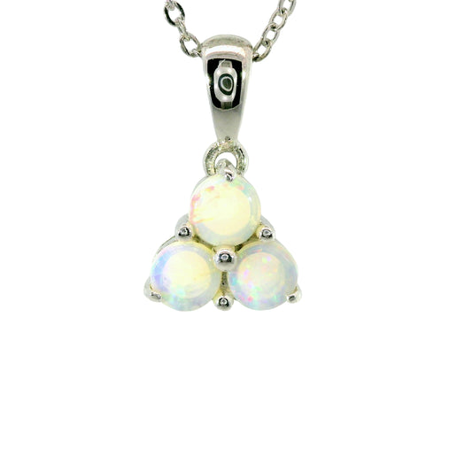 Light Opal Pendant in 925 Sterling Silver - Multicolour