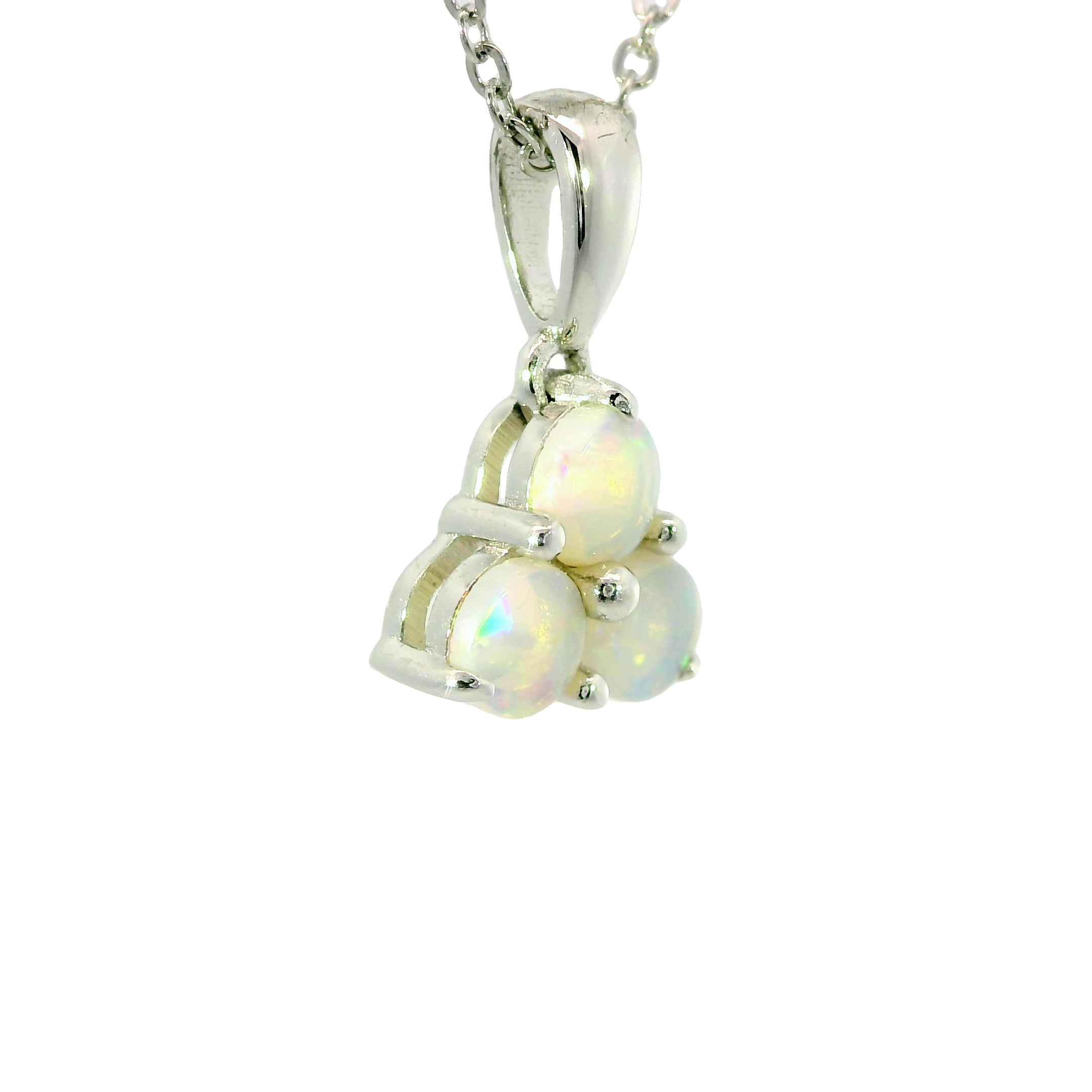 Light Opal Pendant in 925 Sterling Silver - Multicolour
