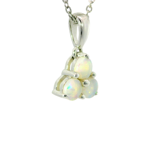 Light Opal Pendant in 925 Sterling Silver - Multicolour