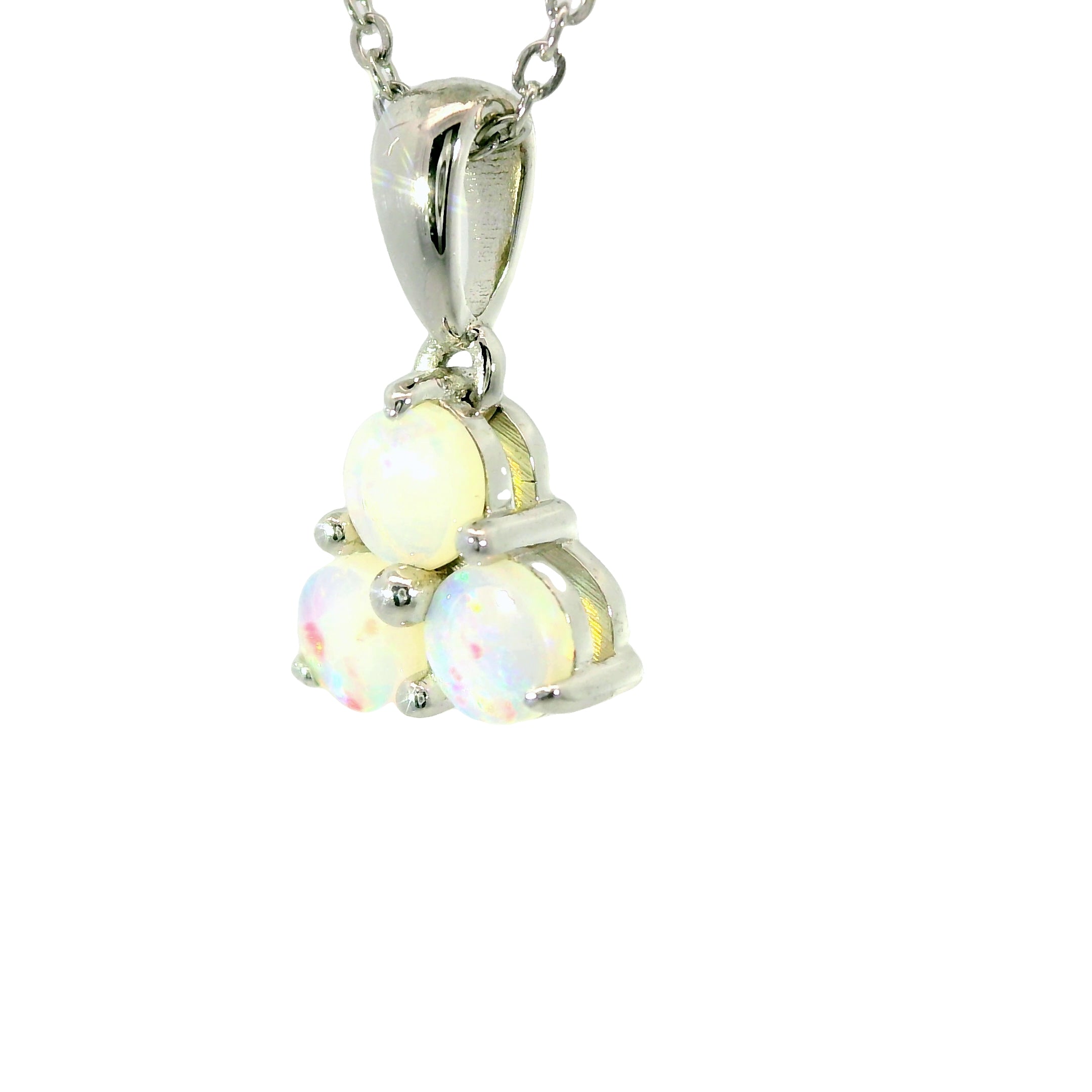 Light Opal Pendant in 925 Sterling Silver - Multicolour