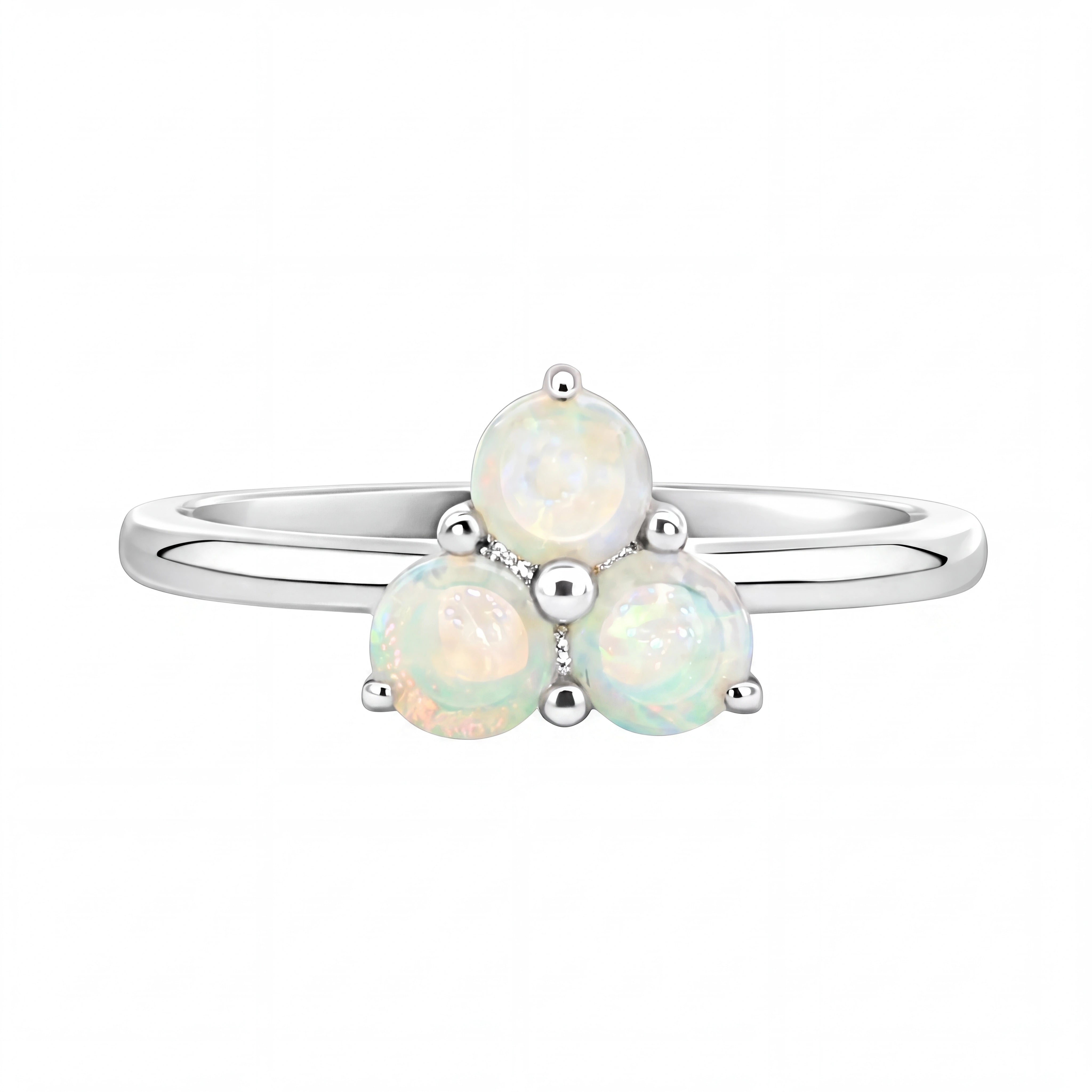 Light Opal Ring in 925 Sterling Silver - Multicolour - Australian Opal Cutters and Pearl Divers