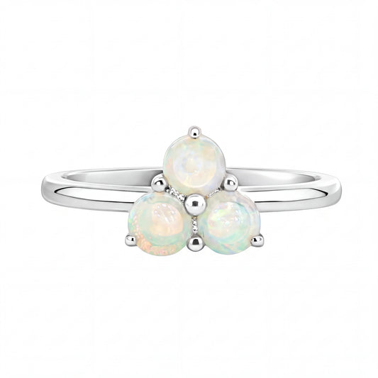 Light Opal Ring in 925 Sterling Silver - Multicolour - Australian Opal Cutters and Pearl Divers