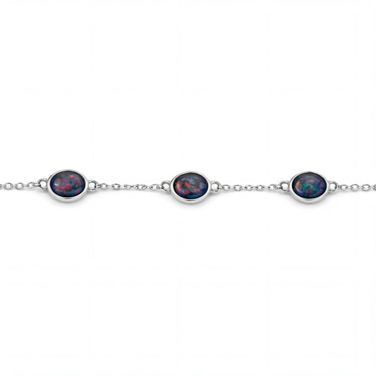 Triplet Opal Bracelet in Stainless Steel - Multicolour