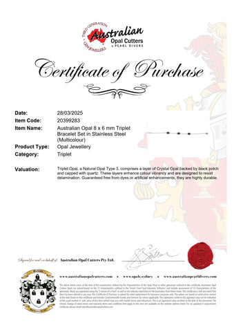 Triplet Opal Bracelet in Stainless Steel - Multicolour Triplet Opal Bracelet in Stainless Steel - Multicolour