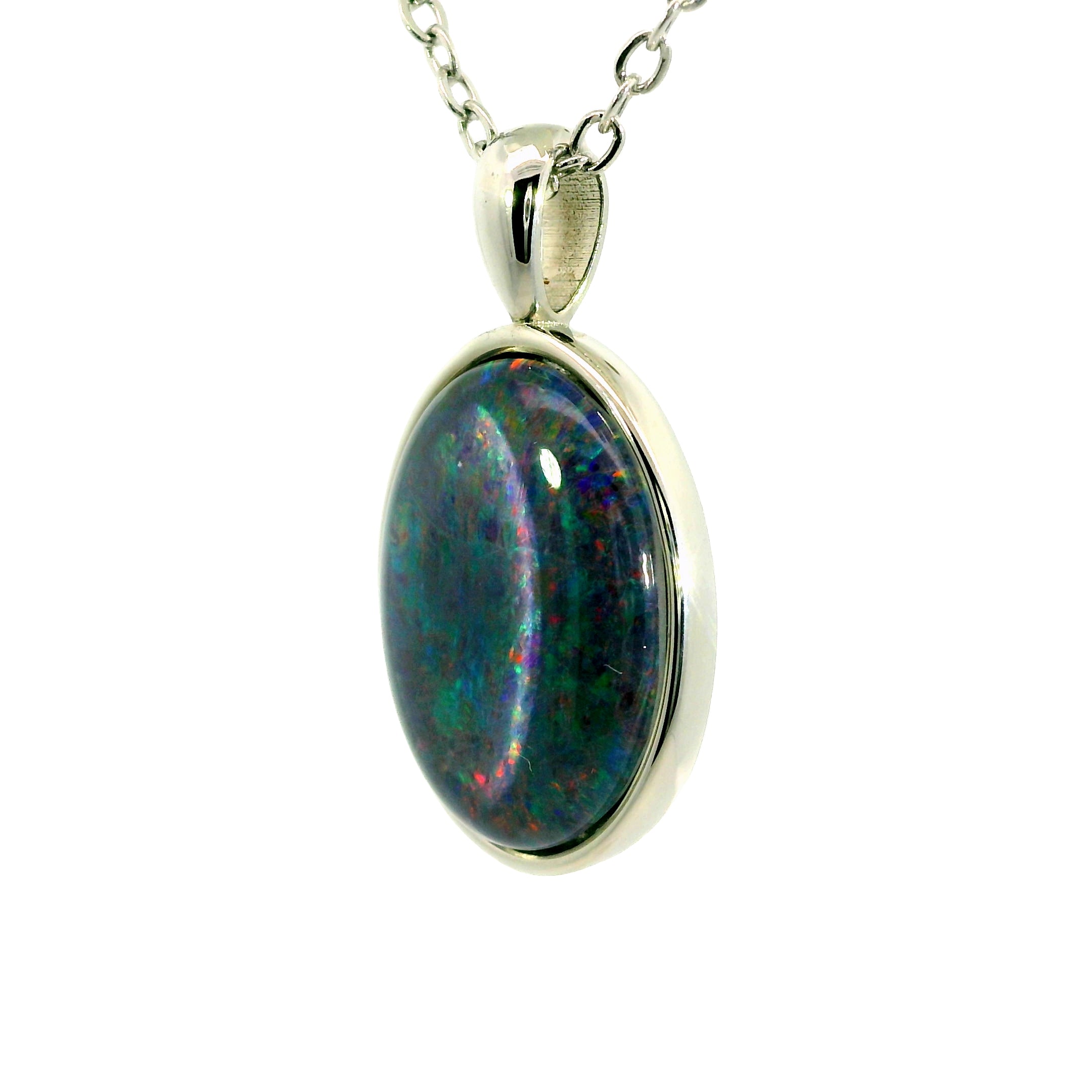 Triplet Opal Pendant in Stainless Steel - Multicolour