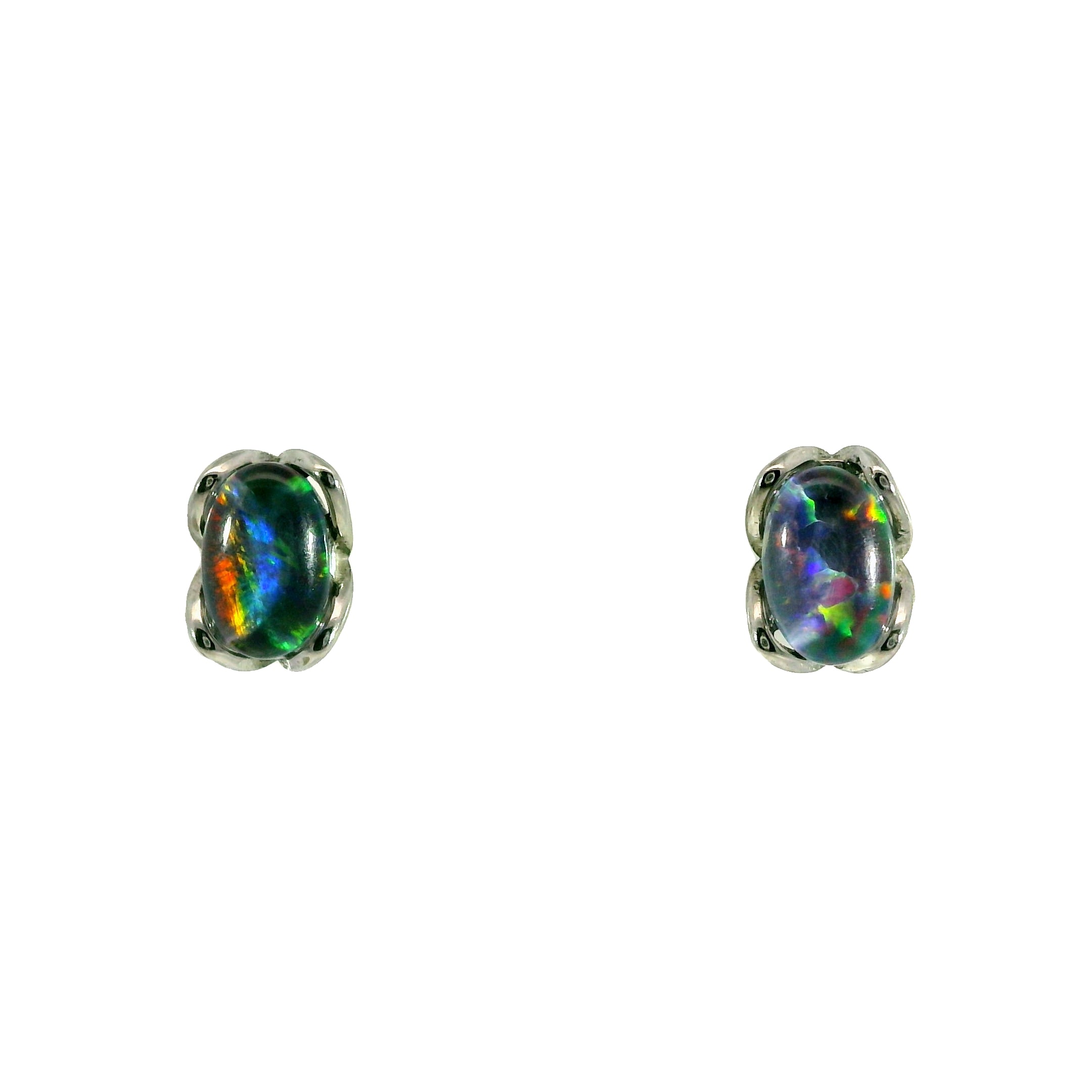 Triplet Opal Earrings in Stainless Steel - Multicolour