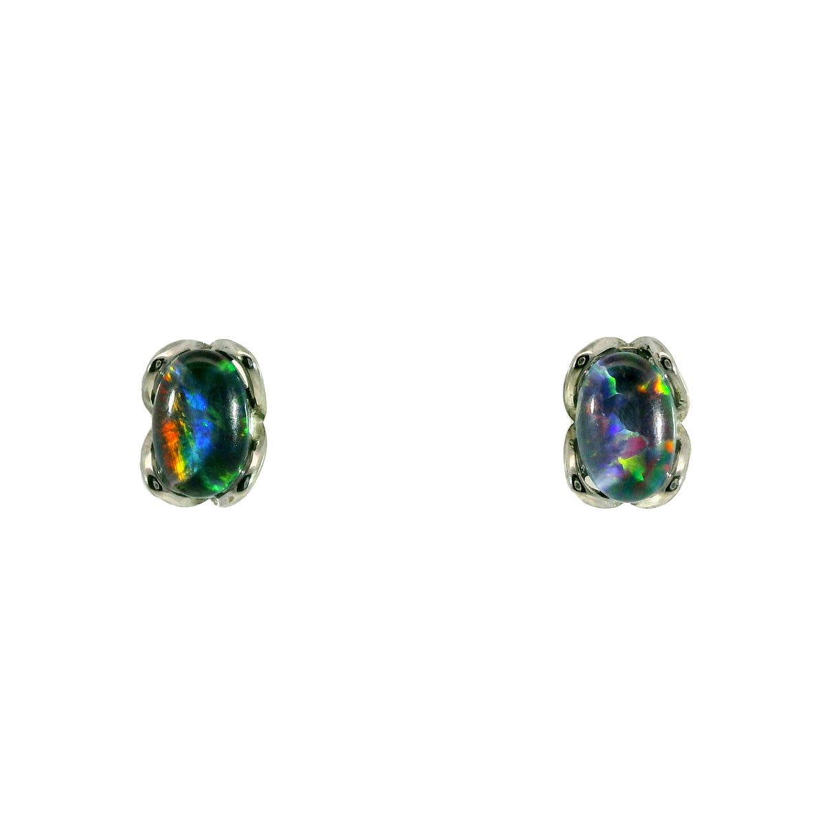 Triplet Opal Earrings in Stainless Steel - Multicolour