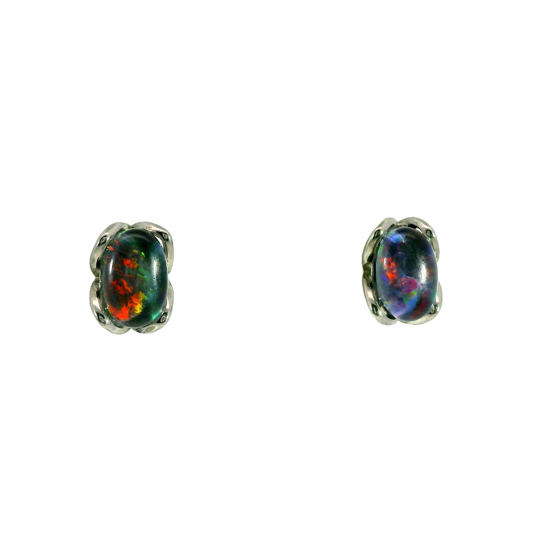 Triplet Opal Earrings in Stainless Steel - Multicolour
