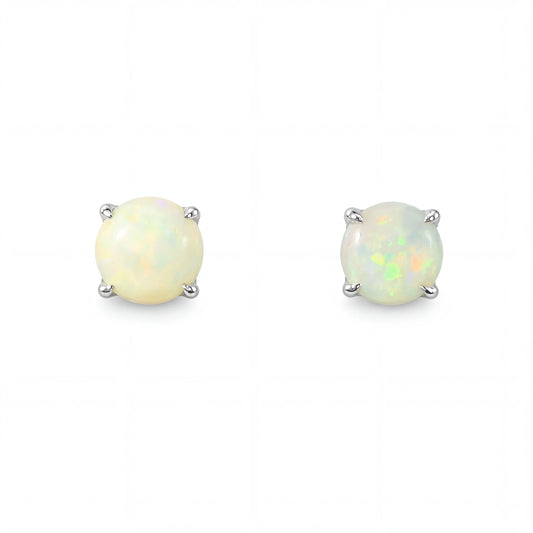 Light Opal Earrings In 925 Sterling Silver - Multicolour - Australian Opal Cutters and Pearl Divers