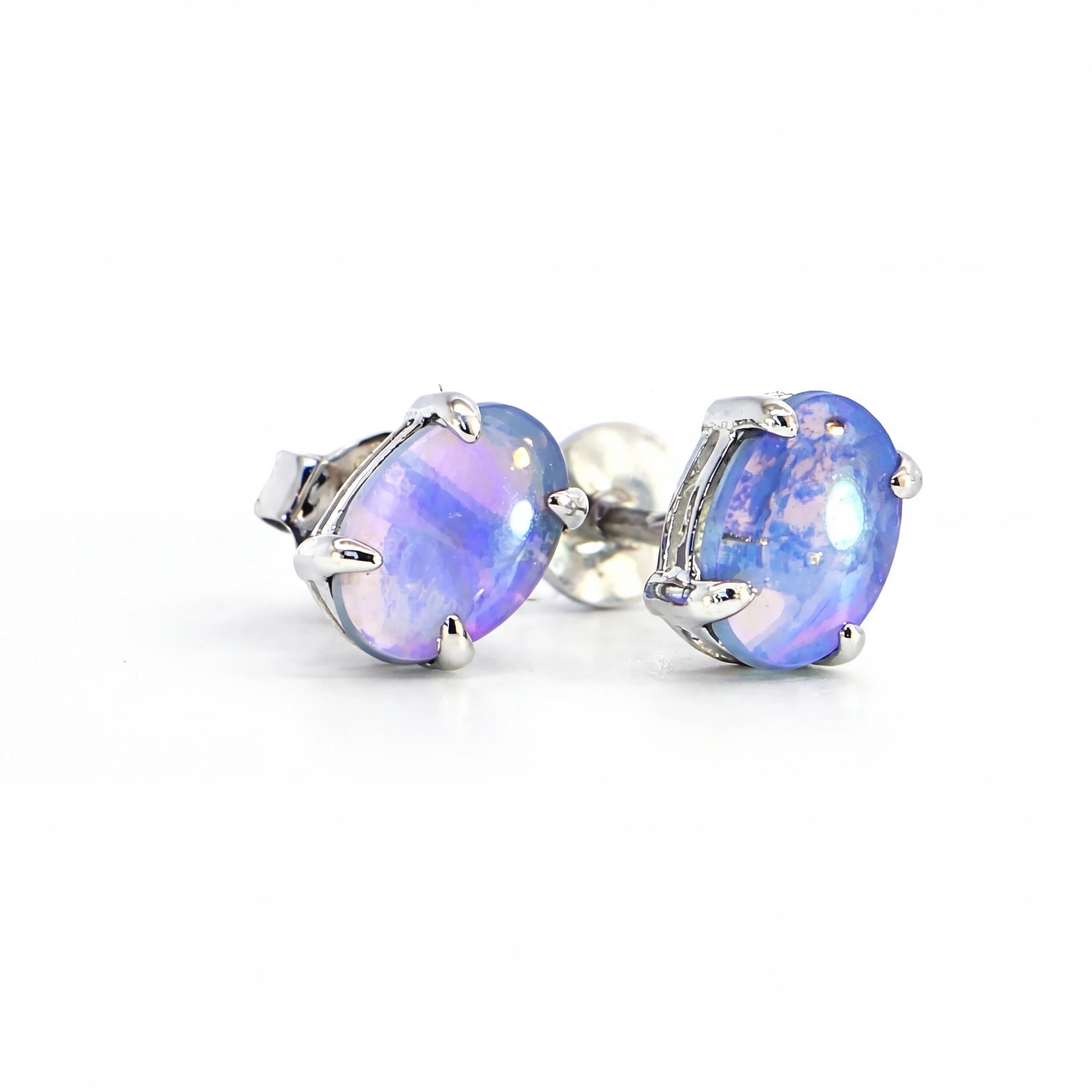Dark Opal Earrings in 925 Sterling Silver - Green-Blue - Australian Opal Cutters and Pearl Divers
