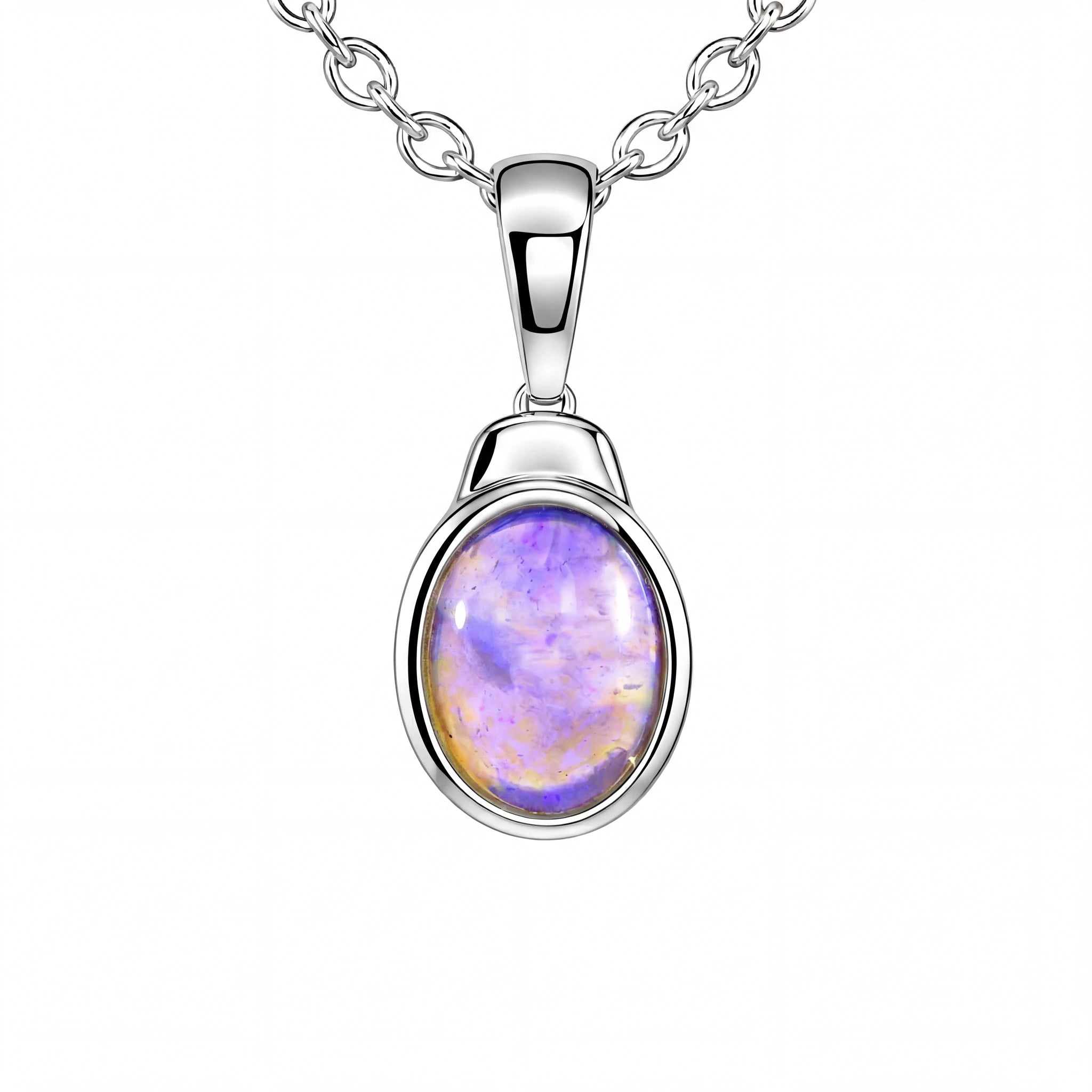 Dark Opal Pendant In 925 Sterling Silver - Australian Opal Cutters and Pearl Divers