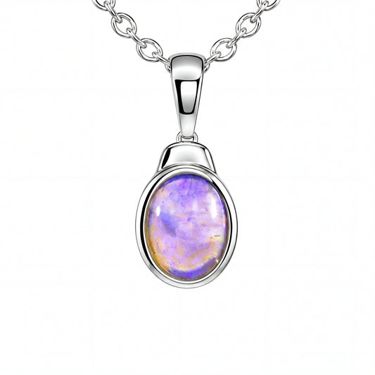 Dark Opal Pendant In 925 Sterling Silver - Green-Blue