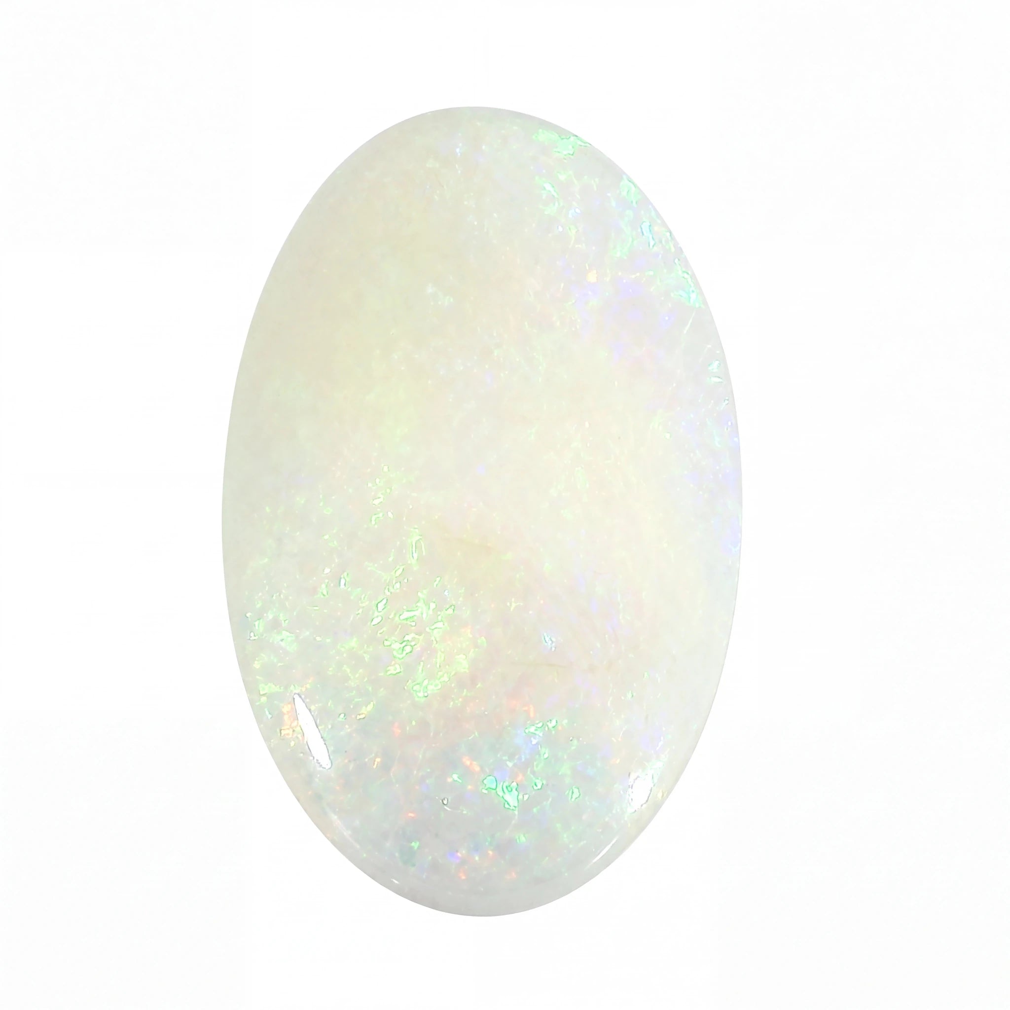White opal stone on a white background