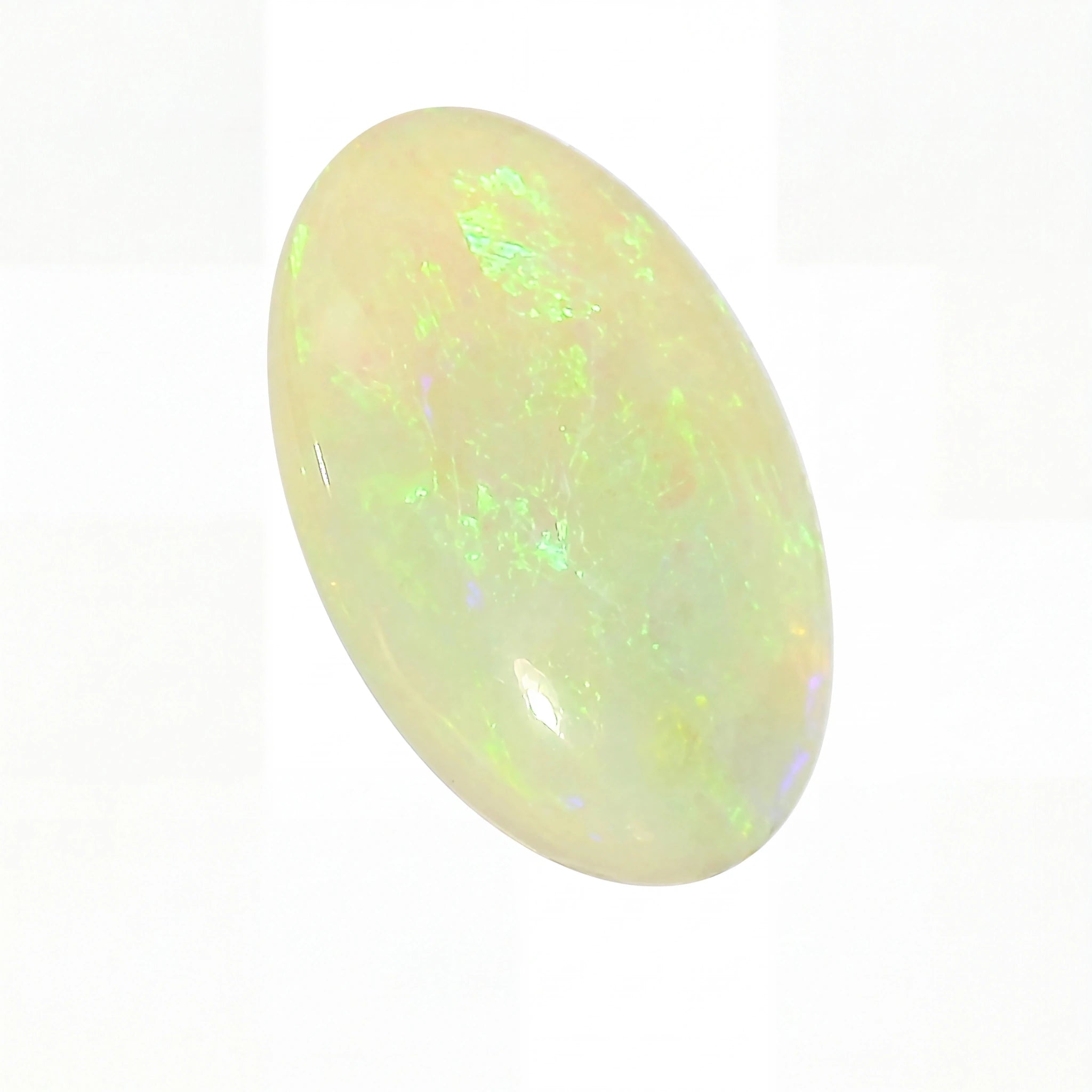 Opal stone with a white background
