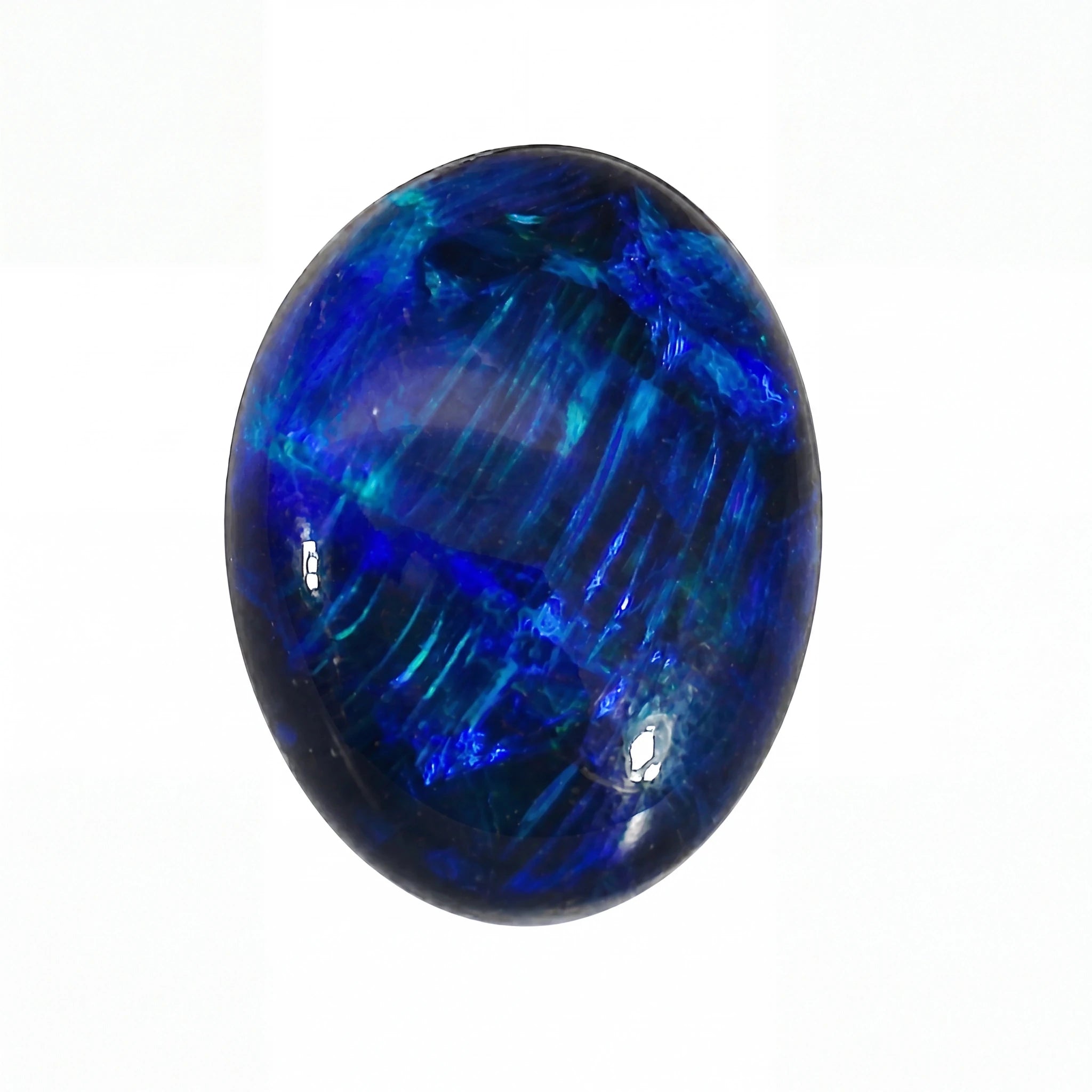 Blue gemstone on a white background