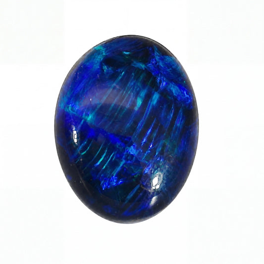 Blue gemstone on a white background