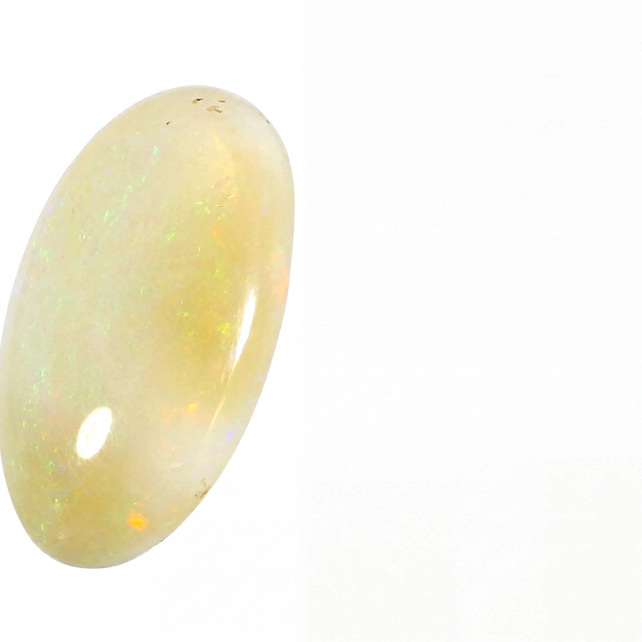 Opal stone on a white background