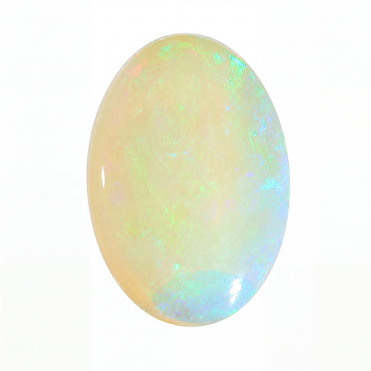 Opal stone with a white background