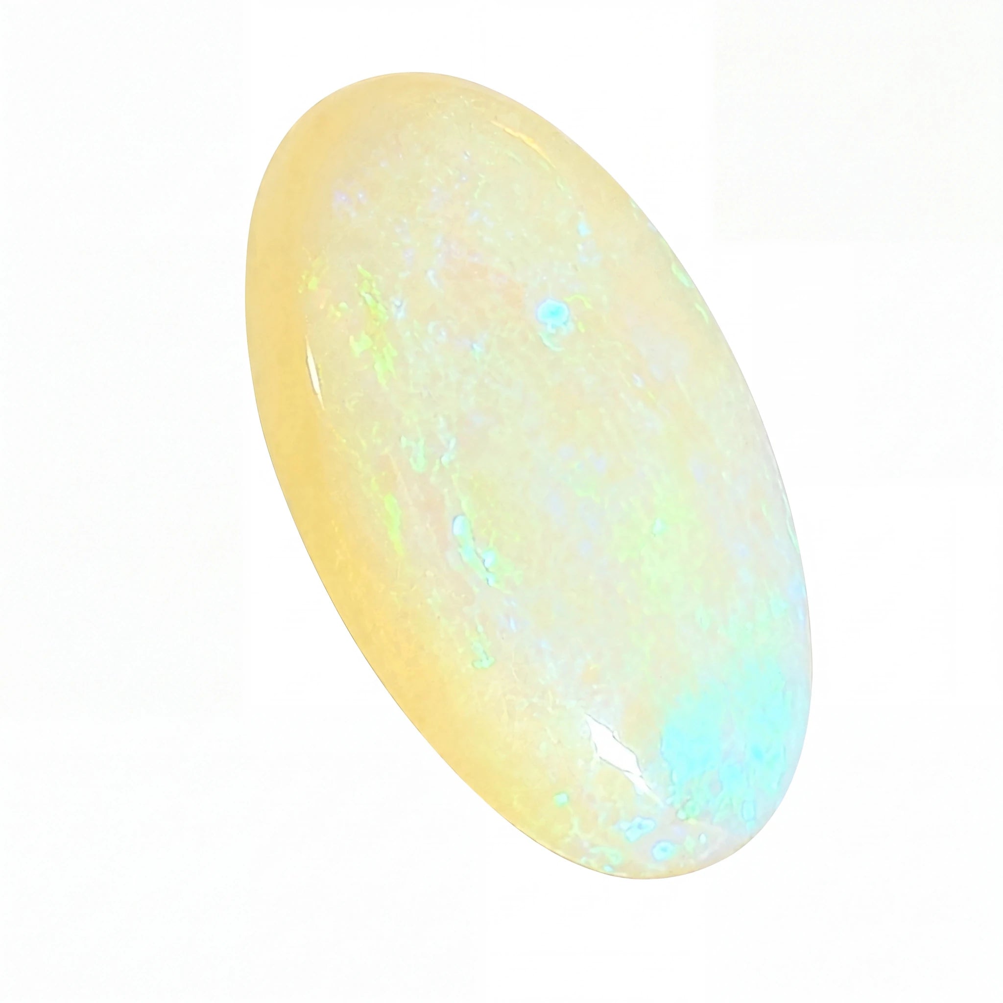 Opal stone with a white background