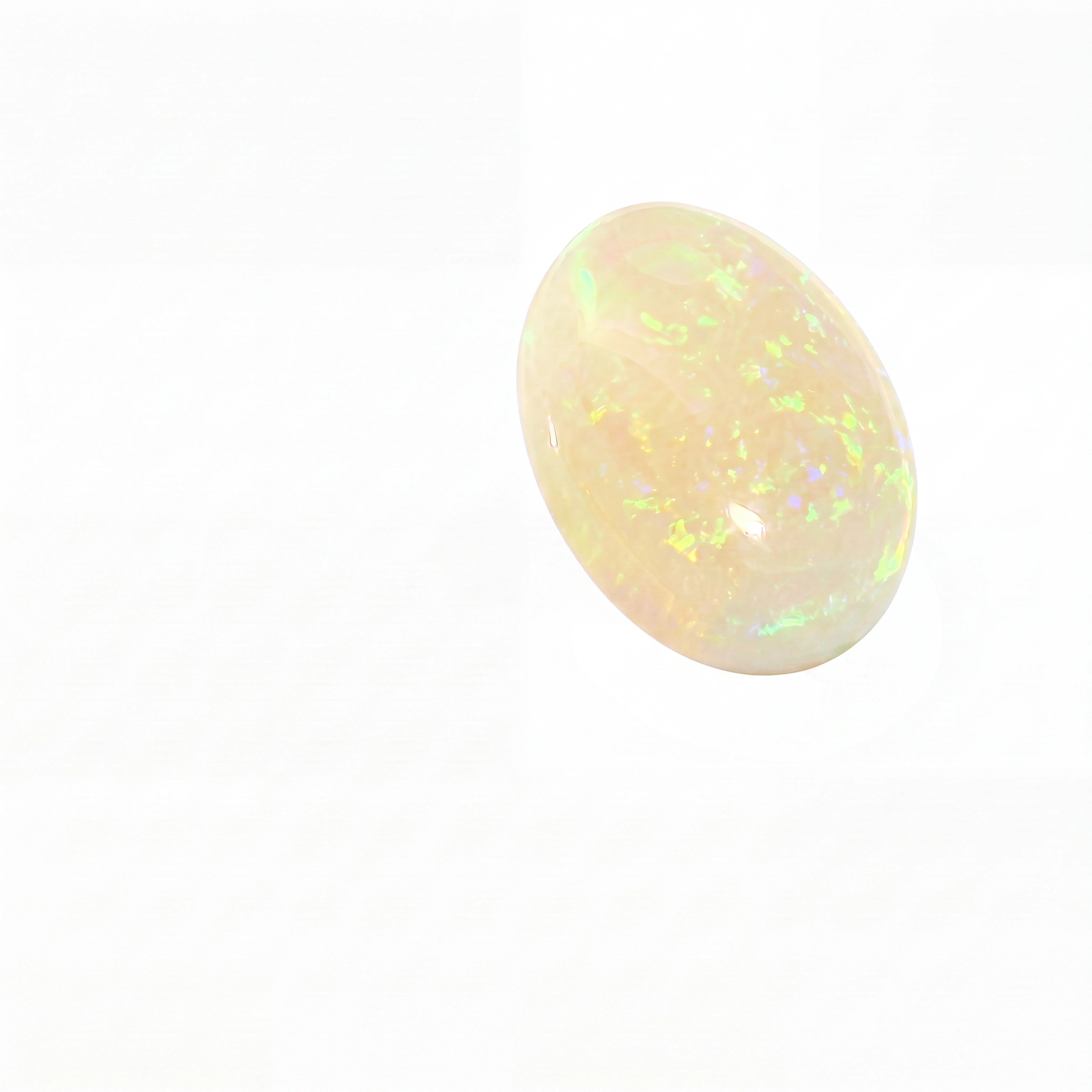 Opal stone on a white background