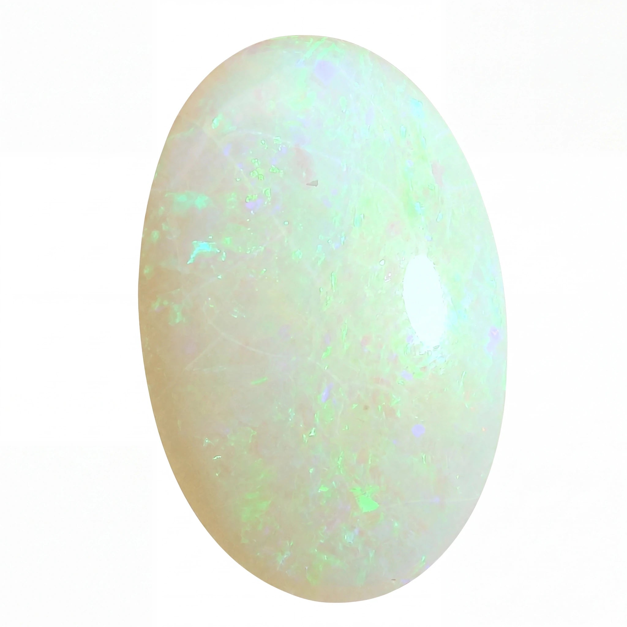 Opal stone with a white background