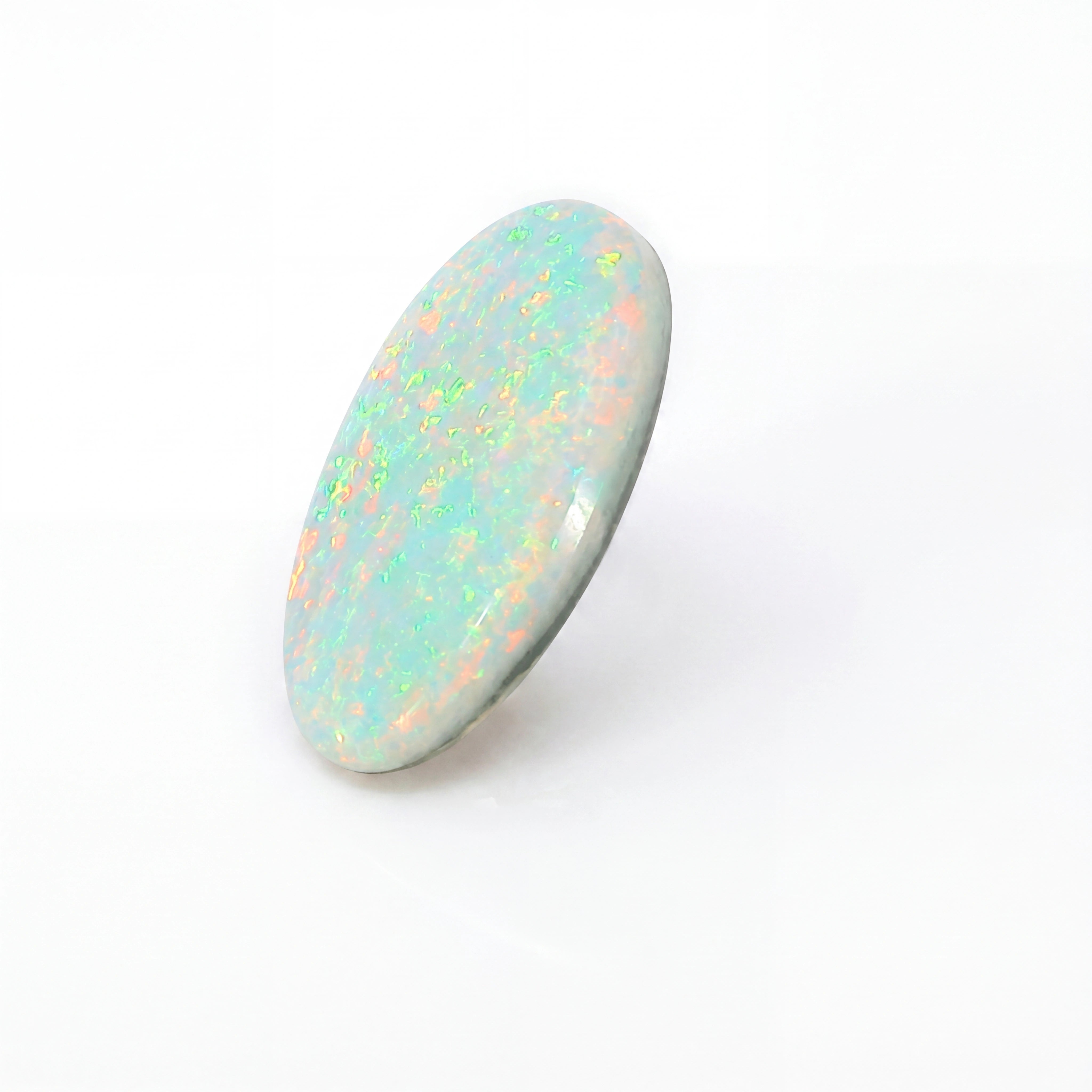 Opal stone on a white background